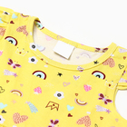 Платье для девочки "Сердечки, бабочки, короны", цвет жёлтый, рост 98-104 - Фото 2
