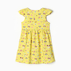 Платье для девочки "Сердечки, бабочки, короны", цвет жёлтый, рост 98-104 - Фото 4