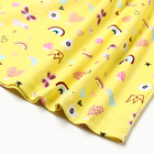 Платье для девочки "Сердечки, бабочки, короны", цвет жёлтый, рост 122-128 - фото 24356751