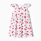 Платье для девочки "Вишни", цвет белый, рост 98-104 - фото 321647185