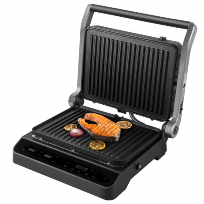 Гриль электрический Endever Grillmaster245, 2300 Вт, антипригарное покрытие, 30х22 см, серый 1052646 - фото 51564316