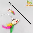 Дразнилка-удочка «Мышь из сизаля», цвет МИКС - Фото 2