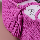 Люлька с матрасом, 70 х 42 х 24 см, розовый, хлопок - фото 24081355