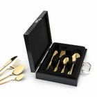 УЦЕНКА Столовые приборы из нержавеющей стали, 12 предметов, золотой - Фото 2