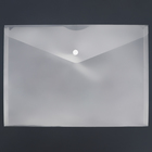 Папка-конверт на кнопке А4, 150 мкм, Calligrata, прозрачная, белая - фото 321611797