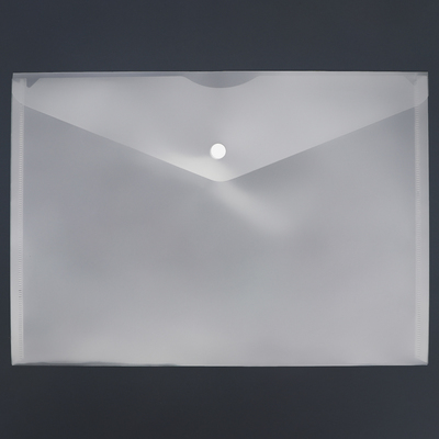 Папка-конверт на кнопке Calligrata, А4, 150мкм, бесцветный
