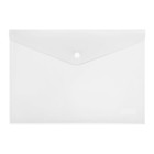 Папка-конверт на кнопке А4, 150 мкм, Calligrata Standard, прозрачная, белая - Фото 1