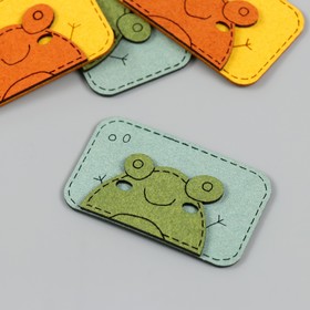 Декор для творчества иск. замша «Радостный лягушонок», 5.5?3.4 см, МИКС (комплект 4 шт)