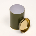 Тубус 73×110 мм (90 мм внутренняя высота), картон, хаки, металлическая крышка - Фото 2