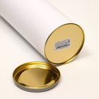 Тубус 92×260 мм (240 мм внутр. высота) под футболку, картон, белая, металлическая крышка - Фото 3