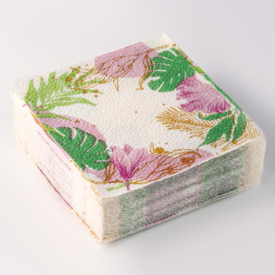 Набор посуды "С днём рождения", цветы, стаканы 6 шт., тарелки 6 шт, салфетки 20 шт.