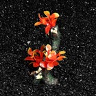 Декор для аквариума "Коряга" с оранжево-розовыми растениями, 15 х 7 х 16,5 см - фото 8246737