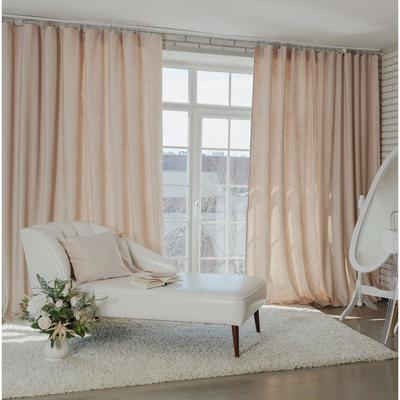 Штора портьерная «Этель», 145×270 см, валенсия белое золото