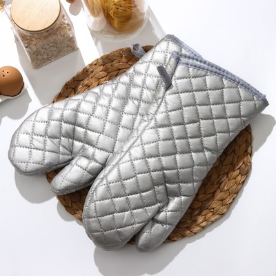 Набор прихваток Доляна «Профи», 2 шт., 37.5×17.5×2 см, серые