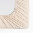 Простыня на резинке 90х200х25см, экрю, тенсель 120г/м, пэ100% - фото 24401463