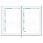 Планер школьный А5 80 листов "Плонже мятный", твёрдая обложка из искусственной кожи, тиснение фольгой, ляссе, справочный материал, блок 70 г/м2 - фото 24081702