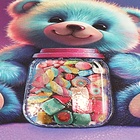 Дневник универсальный 1-11 класс, 48 листов "МИШКА С БАНКОЙ МАРМЕЛАДОК", твёрдая обложка из искусственной кожи, апликация, ляссе, универсальная шпаргалка, блок 80 г/м2 - фото 24306297