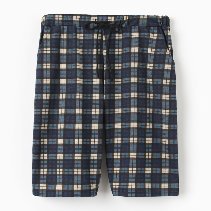 

Шорты пижамные мужские, цвет синий/клетка, размер 56