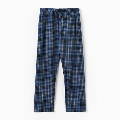Брюки пижамные мужские, цвет синий, размер 48