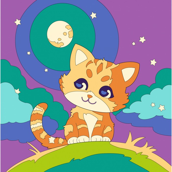 Картина по номерам «Котёнок», 20 × 20, на холсте, с подрамником