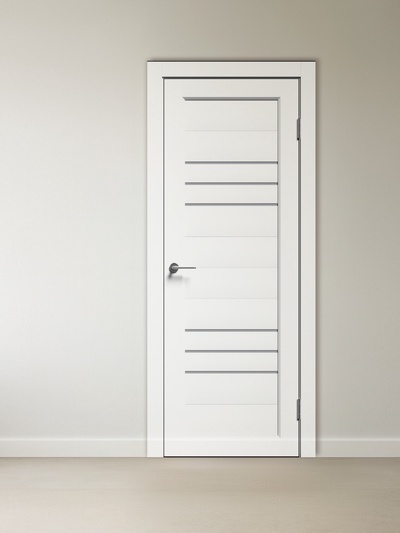 Комплект межкомнатной двери «А-6/08», со стеклом, 2000×800 мм, цвет белая шагрень