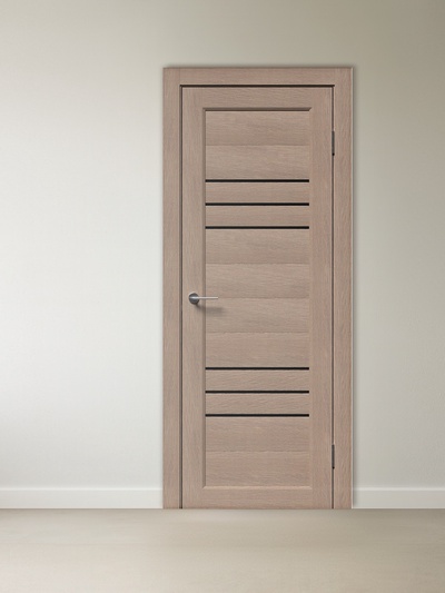 Дверь межкомнатная комплект «А-6/10», со стеклом, 2000×800 мм, цвет дуб светлый/лакобель чёрный