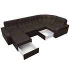 П-образный диван «Лига 035», левый угол, механизм дельфин, ППУ, экокожа, цвет коричневый - Фото 3