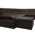 П-образный диван «Лига 035», левый угол, механизм дельфин, ППУ, экокожа, цвет коричневый - Фото 4