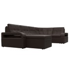 П-образный диван «Лига 035», левый угол, механизм дельфин, ППУ, экокожа, цвет коричневый - Фото 7
