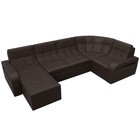 П-образный диван «Лига 035», левый угол, механизм дельфин, ППУ, экокожа, цвет коричневый - Фото 8