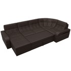 П-образный диван «Лига 035», левый угол, механизм дельфин, ППУ, экокожа, цвет коричневый - Фото 2