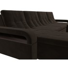 П-образный диван «Лига 035 мини», механизм дельфин, ППУ, микровельвет, цвет коричневый - Фото 4