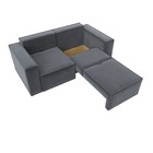 Прямой диван «Куба мини», механизм раскладушка, НПБ, велюр, цвет серый - Фото 3