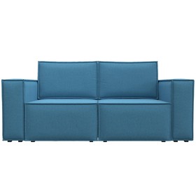 Прямой диван «Куба мини», механизм раскладушка, НПБ, рогожка, цвет амур голубой  (артикул 10552641)  большой выбор товаров оптом и в розницу по низким ценам с доставкой