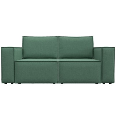 Прямой диван «Куба мини», механизм раскладушка, НПБ, рогожка, цвет амур зелёный