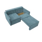 Прямой диван «Либерти мини», механизм раскладушка, НПБ, велюр, цвет бирюзовый - Фото 3