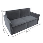 Прямой диван «Либерти мини», механизм раскладушка, НПБ, велюр, цвет серый - Фото 12