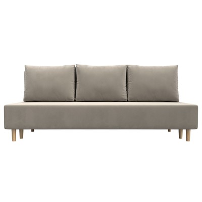 Прямой диван «Лига 033», механизм еврокнижка, ППУ, микровельвет, цвет бежевый