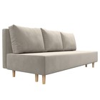 Прямой диван «Лига 033», механизм еврокнижка, ППУ, микровельвет, цвет бежевый - Фото 6