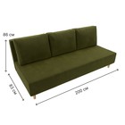 Прямой диван «Лига 033», механизм еврокнижка, ППУ, микровельвет, цвет зелёный - Фото 9