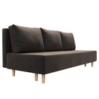 Прямой диван «Лига 033», механизм еврокнижка, ППУ, велюр, цвет коричневый - Фото 6