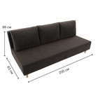 Прямой диван «Лига 033», механизм еврокнижка, ППУ, велюр, цвет коричневый - Фото 9