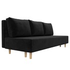 Прямой диван «Лига 033», механизм еврокнижка, ППУ, велюр, цвет чёрный - Фото 6