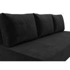 Прямой диван «Лига 033», механизм еврокнижка, ППУ, велюр, цвет чёрный - Фото 7