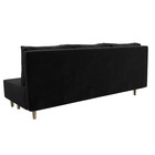 Прямой диван «Лига 033», механизм еврокнижка, ППУ, велюр, цвет чёрный - Фото 5