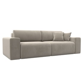 Прямой диван «Лига 036 Классик», механизм еврокнижка, НПБ, микровельвет, цвет бежевый