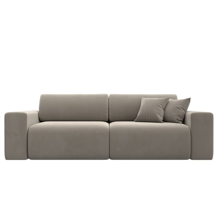 Прямой диван «Лига 036 Классик», механизм еврокнижка, НПБ, микровельвет, цвет бежевый - Фото 1