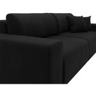 Прямой диван «Лига 036 Классик», механизм еврокнижка, НПБ, микровельвет, цвет чёрный - Фото 6