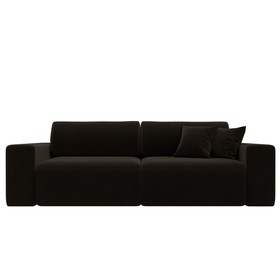 Прямой диван «Лига 036 Классик», механизм еврокнижка, НПБ, микровельвет, цвет коричневый  (артикул 10552665)  большой выбор товаров оптом и в розницу по низким ценам с доставкой