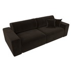 Прямой диван «Лига 036 Классик», механизм еврокнижка, НПБ, микровельвет, цвет коричневый - Фото 8